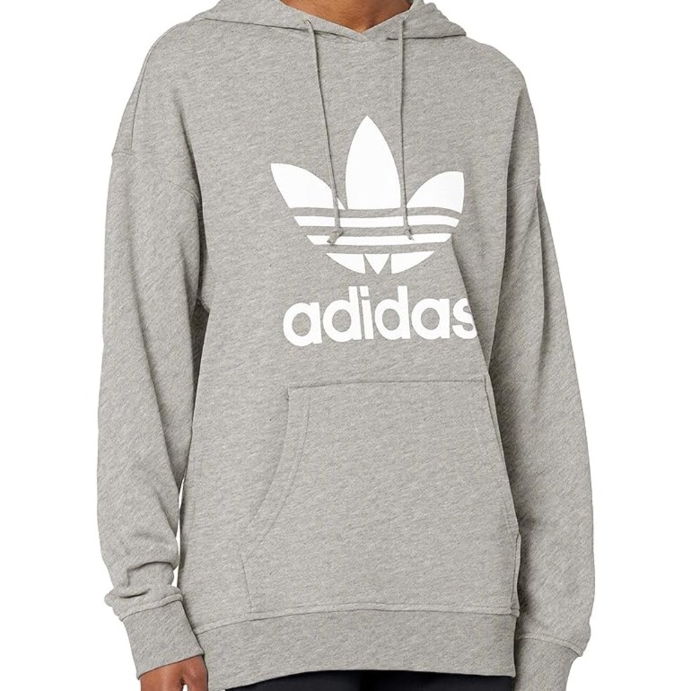 NWOT Adidas Heather Gray Trefoil Hoodie